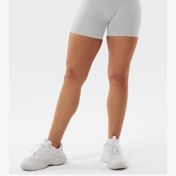 Women's White Gym Shorts - Picture 1 of 4